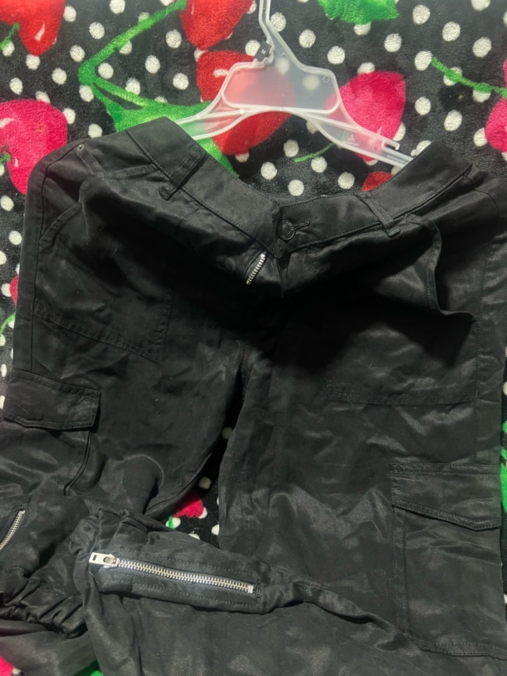 Guess Black Cargo Jumpsuit Pants